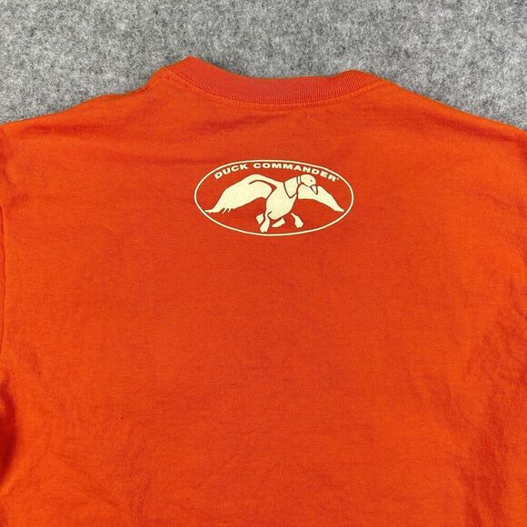 Duck Commander T Shirt Adult M Orange Camo Happy Graphic Phil Robertson SS Mens - Picture 7 of 11
